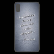 Coque  iPhone XS Max Premium La conversation Bleu Citation Oscar Wilde
