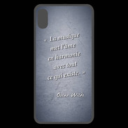 Coque  iPhone XS Max Premium La musique Bleu Citation Oscar Wilde