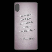 Coque  iPhone XS Max Premium La musique Rose Citation Oscar Wilde