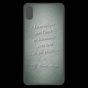 Coque  iPhone XS Max Premium La musique Vert Citation Oscar Wilde
