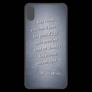 Coque  iPhone XS Max Premium Les vieux Bleu Citation Oscar Wilde