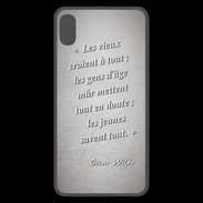 Coque  iPhone XS Max Premium Les vieux Gris Citation Oscar Wilde