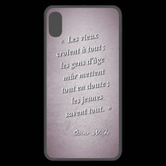 Coque  iPhone XS Max Premium Les vieux Rose Citation Oscar Wilde