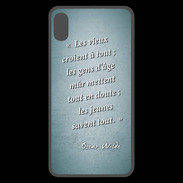 Coque  iPhone XS Max Premium Les vieux Turquoise Citation Oscar Wilde