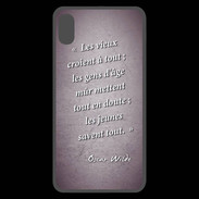 Coque  iPhone XS Max Premium Les vieux Violet Citation Oscar Wilde