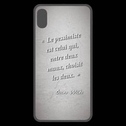 Coque  iPhone XS Max Premium Pessimiste Gris Citation Oscar Wilde