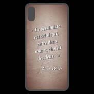 Coque  iPhone XS Max Premium Pessimiste Rouge Citation Oscar Wilde