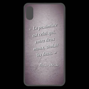 Coque  iPhone XS Max Premium Pessimiste Violet Citation Oscar Wilde