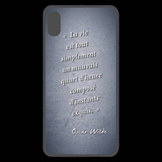 Coque  iPhone XS Max Premium Quart d'heure Bleu Citation Oscar Wilde