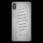Coque  iPhone XS Max Premium Quart d'heure Gris Citation Oscar Wilde