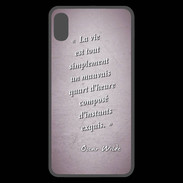 Coque  iPhone XS Max Premium Quart d'heure Rose Citation Oscar Wilde