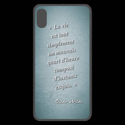 Coque  iPhone XS Max Premium Quart d'heure Turquoise Citation Oscar Wilde