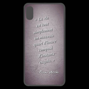 Coque  iPhone XS Max Premium Quart d'heure Violet Citation Oscar Wilde