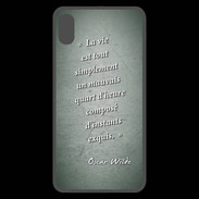 Coque  iPhone XS Max Premium Quart d'heure vert Citation Oscar Wilde
