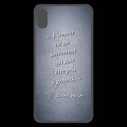 Coque  iPhone XS Max Premium Sacrement amour Bleu Citation Oscar Wilde