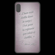 Coque  iPhone XS Max Premium Ame nait Rose Citation Oscar Wilde