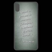 Coque  iPhone XS Max Premium Avis gens Vert Citation Oscar Wilde