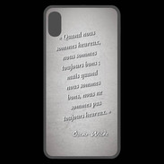 Coque  iPhone XS Max Premium Bons heureux Gris Citation Oscar Wilde