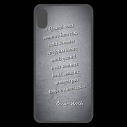 Coque  iPhone XS Max Premium Bons heureux Noir Citation Oscar Wilde