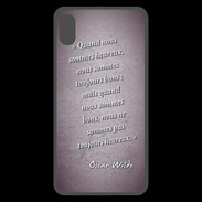 Coque  iPhone XS Max Premium Bons heureux Violet Citation Oscar Wilde