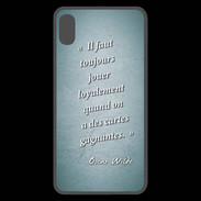 Coque  iPhone XS Max Premium Cartes gagnantes Turquoise Citation Oscar Wilde