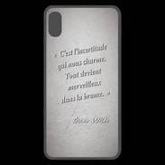 Coque  iPhone XS Max Premium Incertitude amour Gris Citation Oscar Wilde