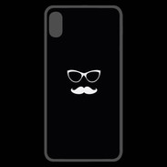 Coque  iPhone XS Max Premium moustache noir & blanc