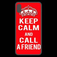 Coque  iPhone XS Max Premium Keep Calm Call friend Rouge