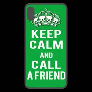 Coque  iPhone XS Max Premium Keep Calm Call friend Vert