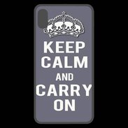 Coque  iPhone XS Max Premium Keep Calm Carry on Gris