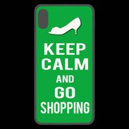 Coque  iPhone XS Max Premium Keep Calm Go Shopping Vert