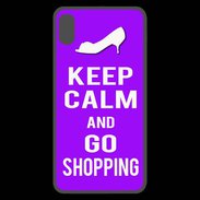 Coque  iPhone XS Max Premium Keep Calm Go Shopping Violet