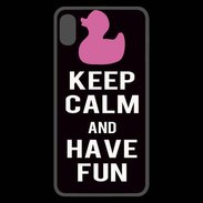 Coque  iPhone XS Max Premium Keep Calm Have fun Noir
