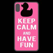 Coque  iPhone XS Max Premium Keep Calm Have fun Rose