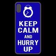 Coque  iPhone XS Max Premium Keep Calm Hurry up Bleu