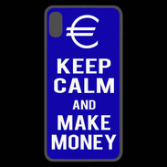Coque  iPhone XS Max Premium Keep Calm Make money Bleu