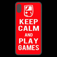 Coque  iPhone XS Max Premium Keep Calm Play games Rouge