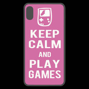 Coque  iPhone XS Max Premium Keep Calm Play games Rose