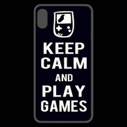 Coque  iPhone XS Max Premium Keep Calm Play games Noir