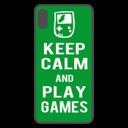 Coque  iPhone XS Max Premium Keep Calm Play games Vert