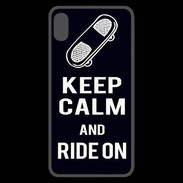Coque  iPhone XS Max Premium Keep Calm Ride on Noir