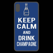 Coque  iPhone XS Max Premium Keep Calm Drink Champagne Bleu