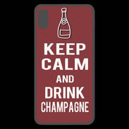 Coque  iPhone XS Max Premium Keep Calm Drink Champagne Brique