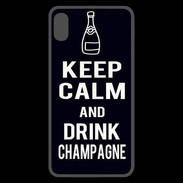 Coque  iPhone XS Max Premium Keep Calm Drink champagne Noir