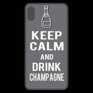 Coque  iPhone XS Max Premium Keep Calm Drink champagne Gris