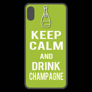 Coque  iPhone XS Max Premium Keep Calm Drink champagne Vert pomme