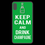 Coque  iPhone XS Max Premium Keep Calm Drink champagne Vert