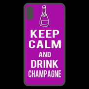 Coque  iPhone XS Max Premium Keep Calm Drink champagne Violet