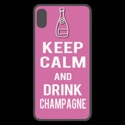 Coque  iPhone XS Max Premium Keep Calm Drink champagne Rose