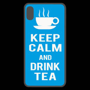Coque  iPhone XS Max Premium Keep Calm Drink Tea Cyan